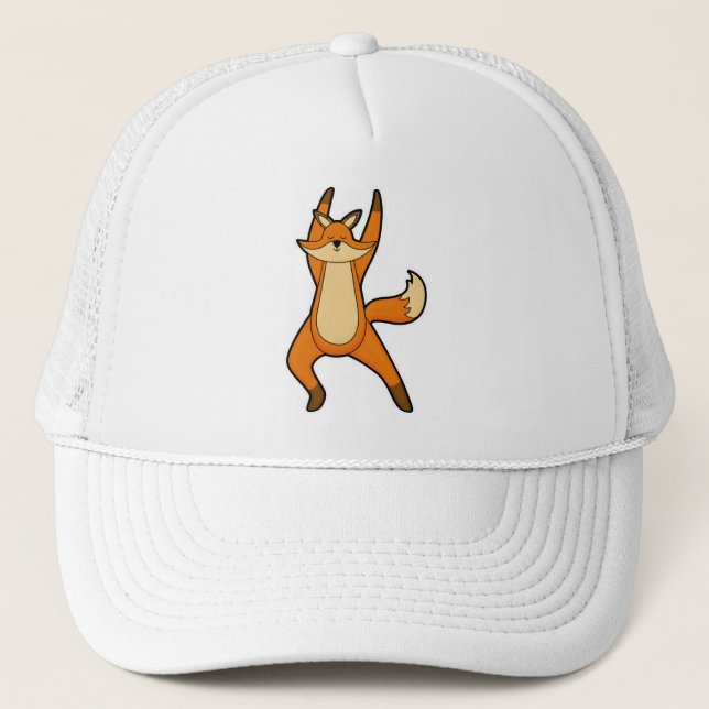 Fox at Yoga Stretching exercise Trucker Hat (Front)