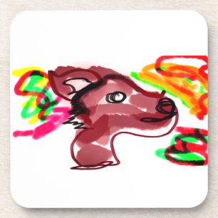 Fox autumn face coaster