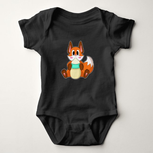 Fox Baby bottle Milk Baby Bodysuit (Front)