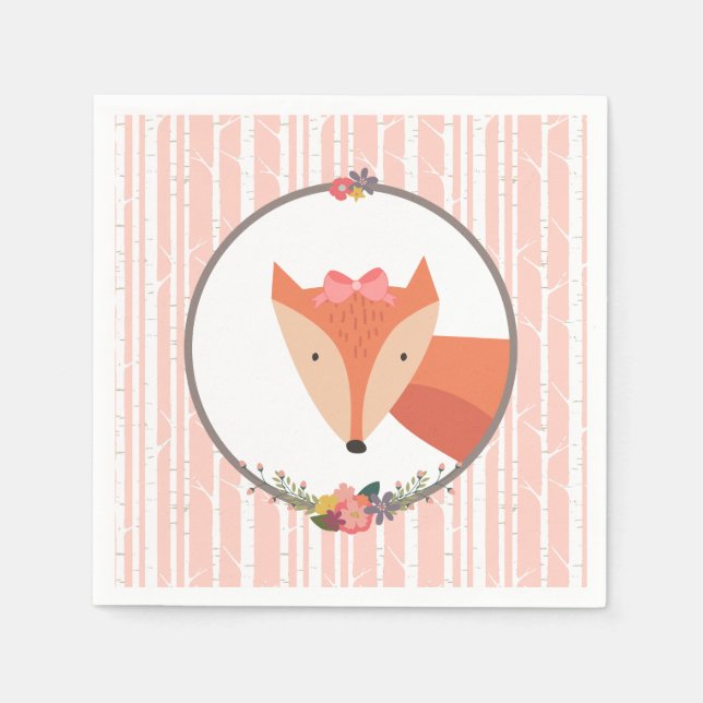 Fox Baby Boy Baby Shower Napkin (Front)
