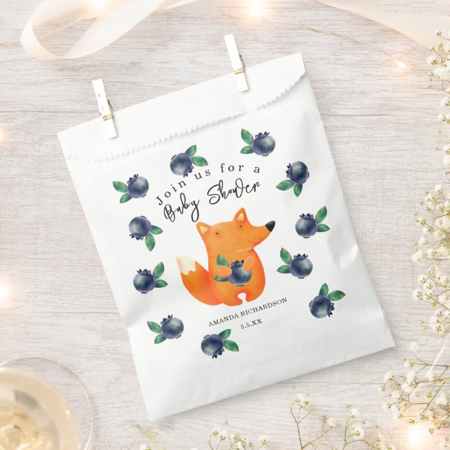 Fox Baby Shower Favour Bag (Clipped)