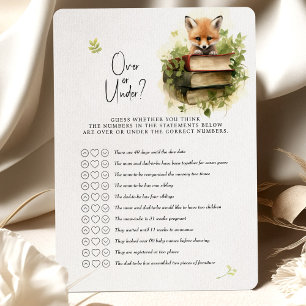 Fox Baby Shower Game Over or Under? Invitation