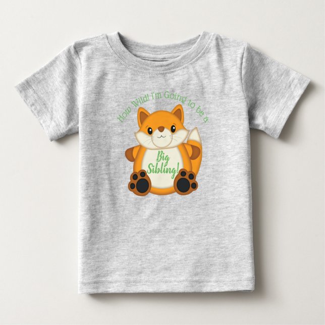 Fox Baby Shower Green Baby T-Shirt (Front)