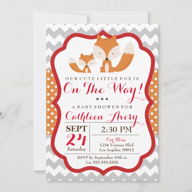 Fox Baby Shower Invitation (Front)