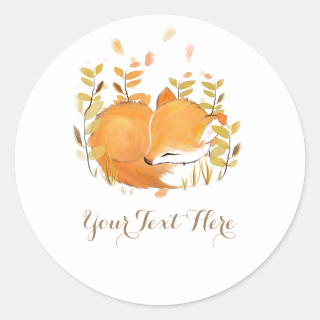 Fox Baby Shower Stickers (Front)
