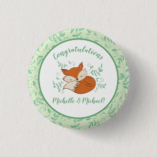 Fox Baby Shower Woodland Animals 3 Cm Round Badge