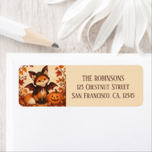 Fox Bat Costume Halloween Personalised Return Address Label