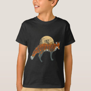 Fox Beautiful Animal Fall Tree Forest Vintage Fox  T-Shirt