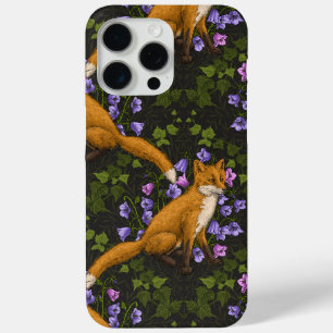 Fox, bellflowers and ivy, green, orange and viole iPhone 15 Pro Max Case
