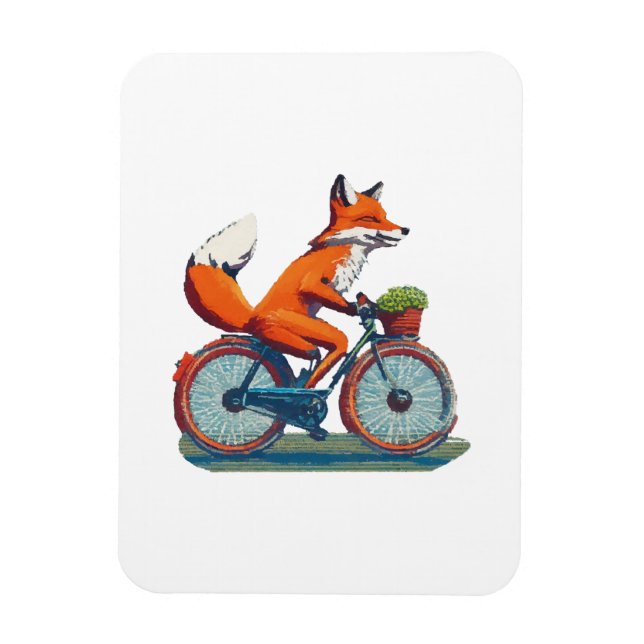 Fox Bicycle Magnet (Vertical)