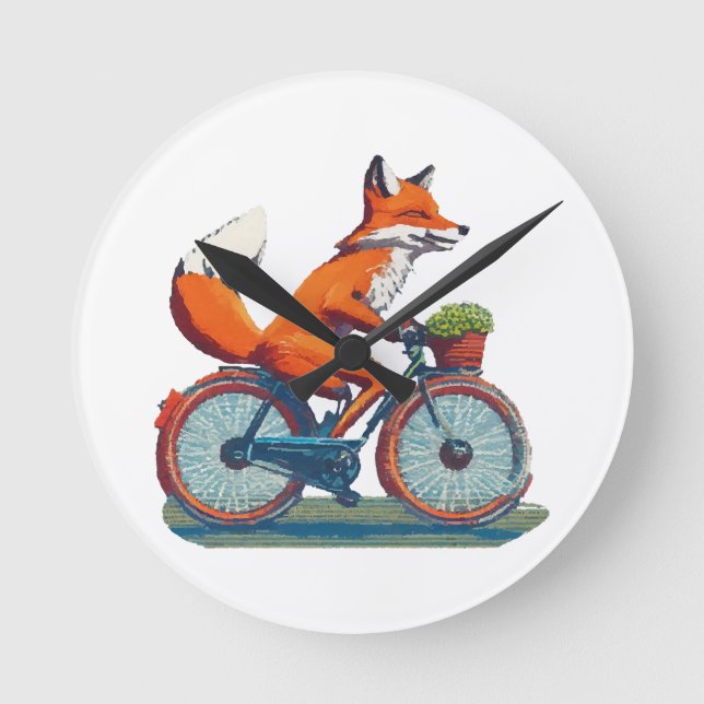 Fox Bicycle Round Clock (Front)