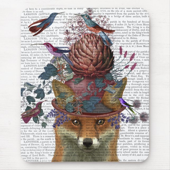 Fox Birdkeeper with Artichoke Mouse Pad (Front)