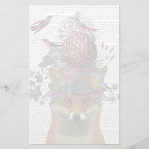 Fox Birdkeeper with Artichoke Stationery