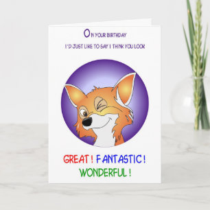 fox birthday humour too card