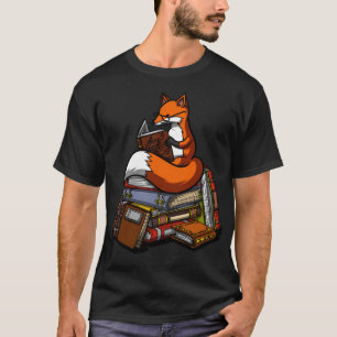Fox Book Reading Nerd Geek Funny Librarian Boys Gi T-Shirt