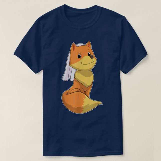 Fox Bride Veil Wedding  T-Shirt (Design Front)