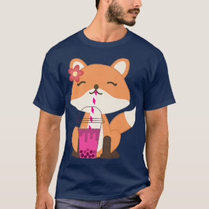 Fox Bubble Tea Boba Tea Kawaii Fox Lovers Sweet Te T-Shirt