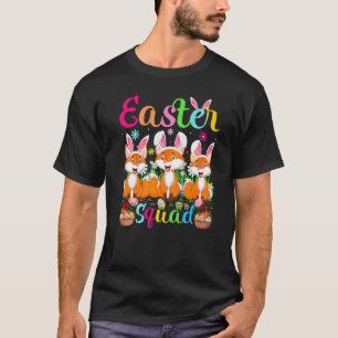 Fox Bunny Ear Funny Easter Squad Fox Happy Easter T-Shirt
