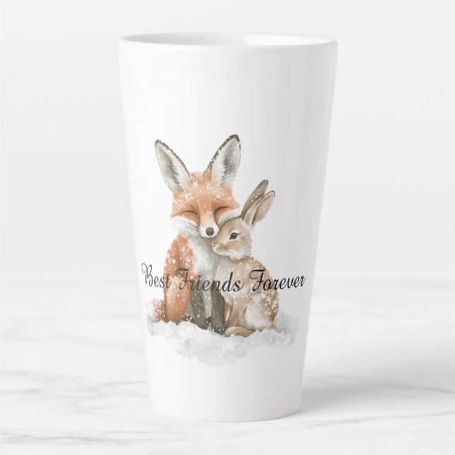Fox Bunny Rabbit Best Friends Forever Latte Mug (Front)