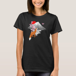 Fox Butterfly With Cherry Blossom Wing Japanese Sa T-Shirt
