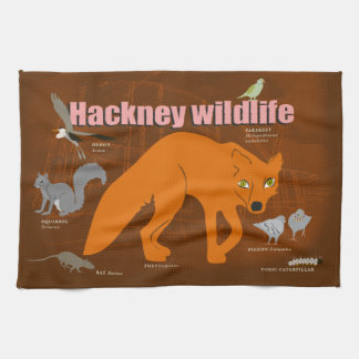 Fox by the gas works, tea towel