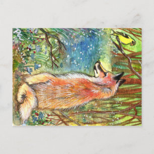 Fox By The Ravine Postcard