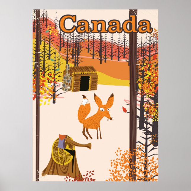Fox Canada vintage style travel poster (Front)