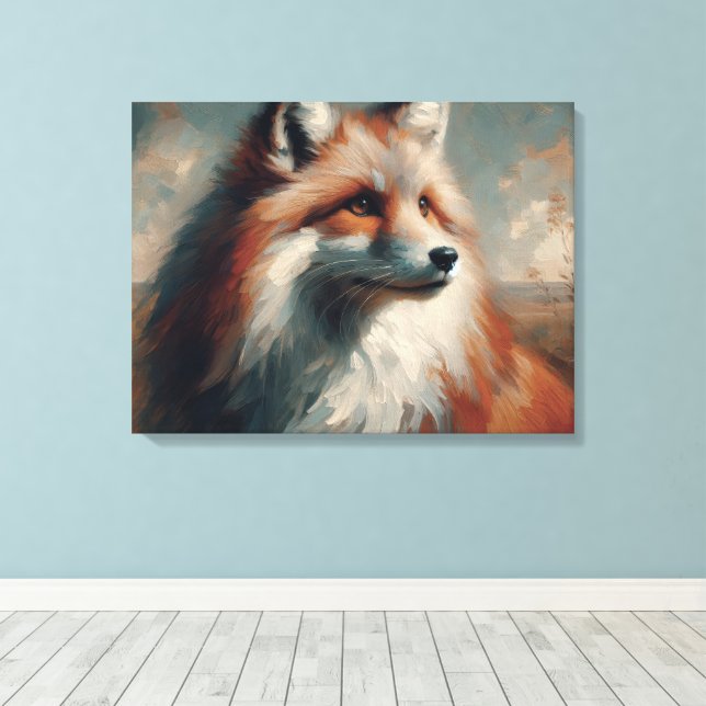 fox canvas print (Insitu (Wood Floor))