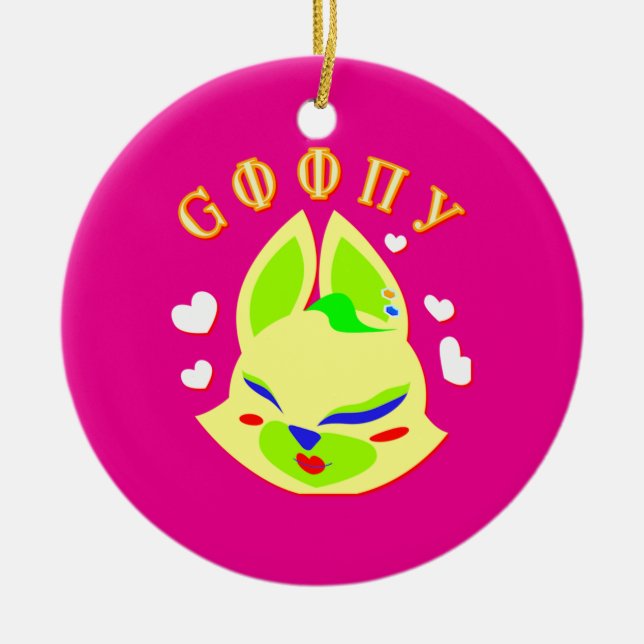 fox cartoon ceramic ornament (Front)
