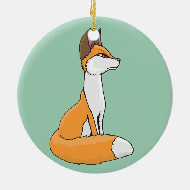 Fox Ceramic Ornament (Back)