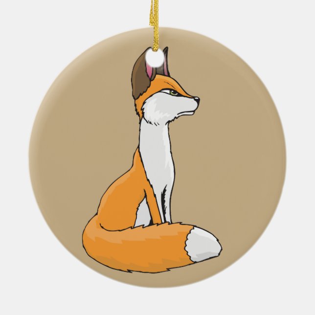 Fox Ceramic Ornament (Back)