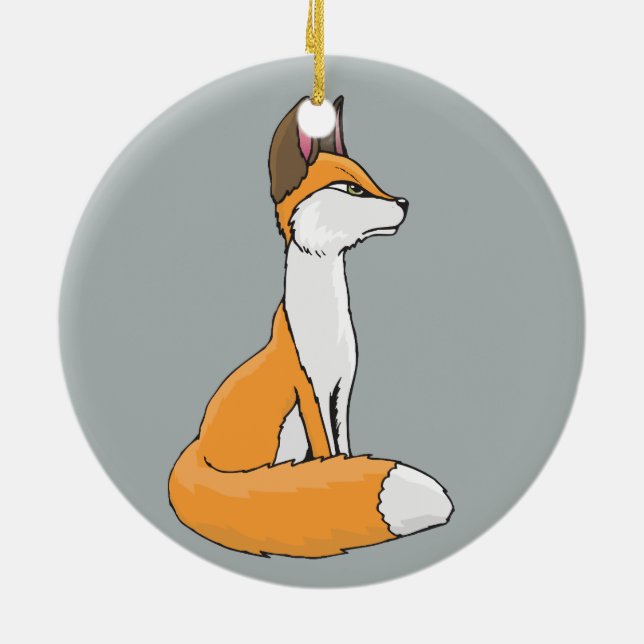 Fox Ceramic Ornament (Back)