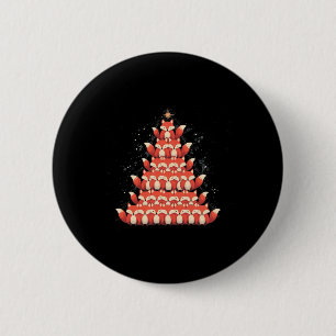 Fox Christmas Tree Fox Xmas Tree Women & Boys 6 Cm Round Badge