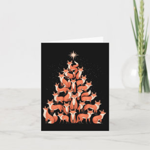 Fox Christmas Tree Fox Xmas Tree Women & Boys  Card