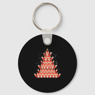 Fox Christmas Tree Fox Xmas Tree Women &amp; Boys  Key Ring