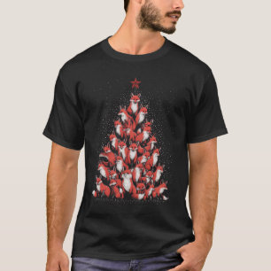 Fox Christmas Tree Fox Xmas Tree Women &amp; Boys  T-Shirt