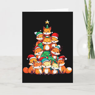 Fox Christmas Tree Xmas Girls Boys Funny Santa  Card