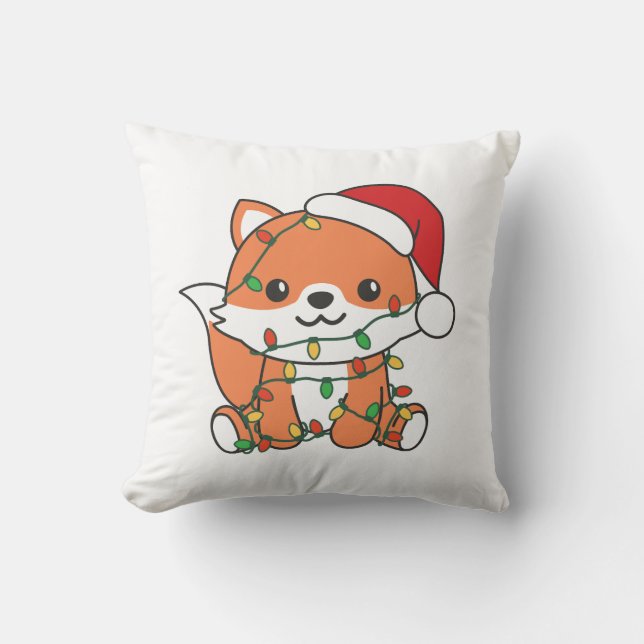 Fox Christmas Winter Animals Holiday Foxes Cushion (Front)