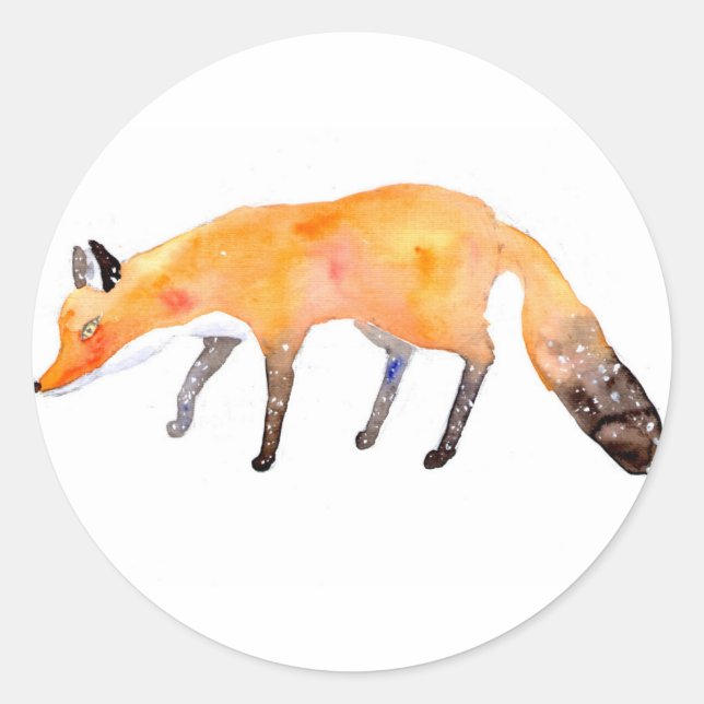 fox classic round sticker (Front)