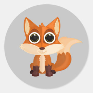 Fox  classic round sticker