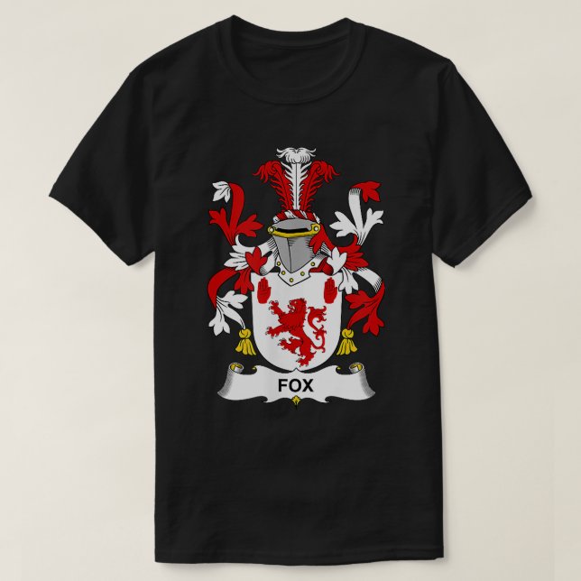 Fox Coat of Arms  Family Crest  T-Shirt (Design Front)