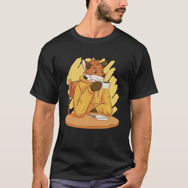 Fox Coffee cup Bean Caffeine Pullover Hoodie (Front)
