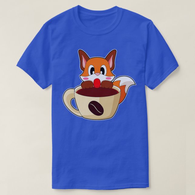 Fox Coffee Cup T-Shirt (Design Front)