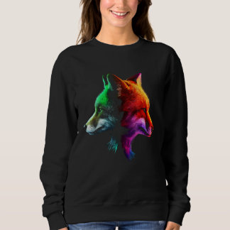 Fox Colourful Fantasy Animal Fox Sweatshirt
