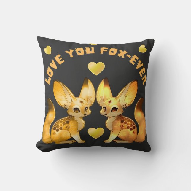  Fox Couple Valentine Art Cushion (Front)