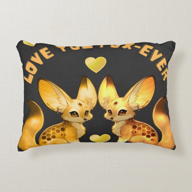  Fox Couple Valentine Art Decorative Cushion (Front)
