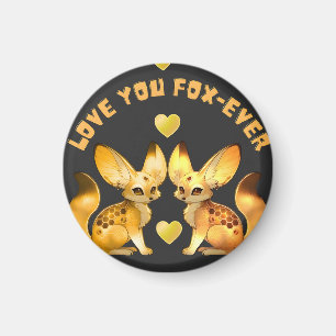 Fox Couple Valentine Art Magnet
