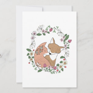 Fox Couple Wedding Invitation Woodland Wedding