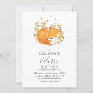 Fox Cub Baby Shower Invitations