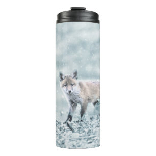 Fox Cub in the Snow Thermal Tumbler